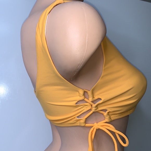 NWT DIXPERFECT Mustard Yellow Two Piece Swimsuit Tie Bikini - Picture 4 of 13